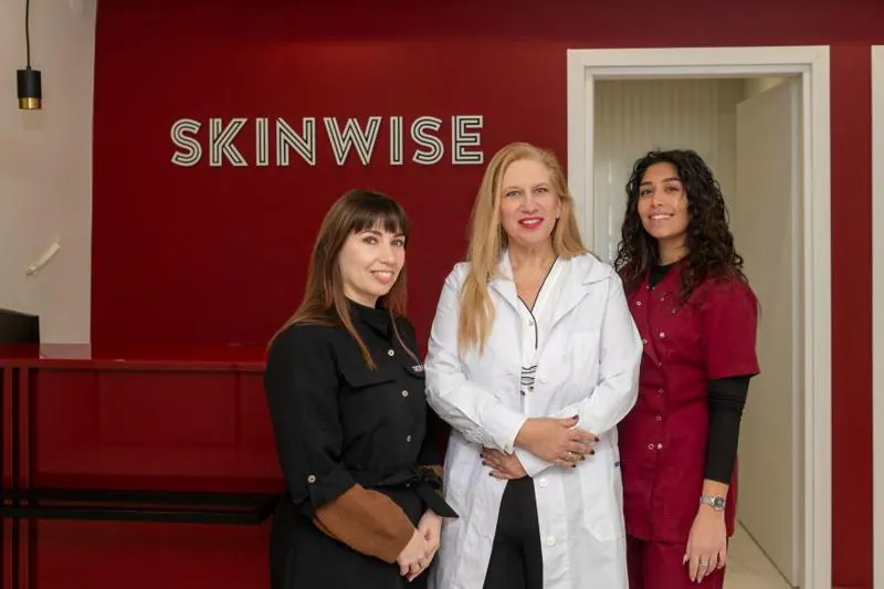 Dr Sofia Papathoma with the practice team at the reception